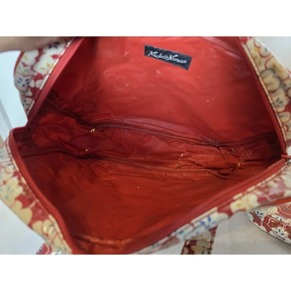 Nick & Nora Vintage Makeup Travel Bag 11 x 7 inch With Handles And Bonus Bag